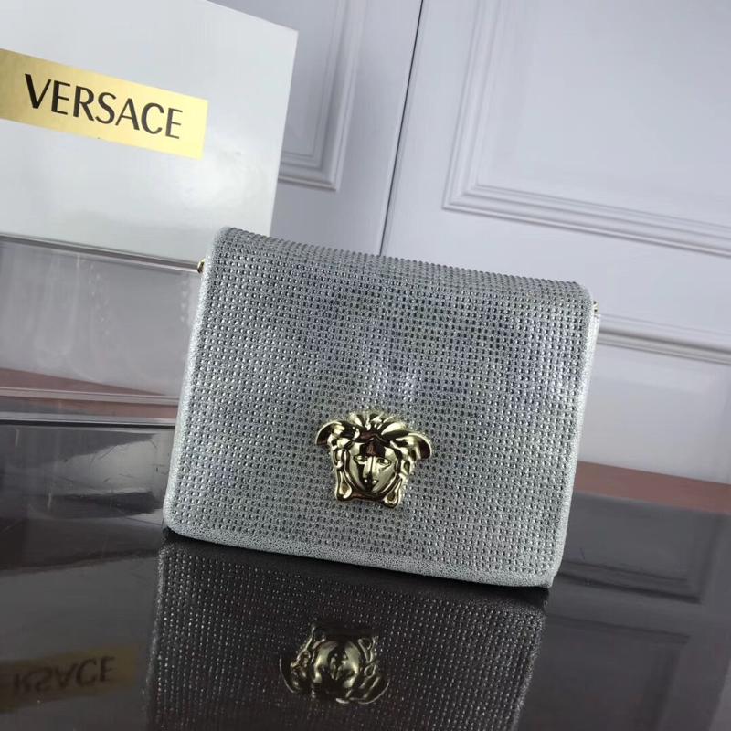 Versace Chain Handbags DBFG560 suede full diamond silver
